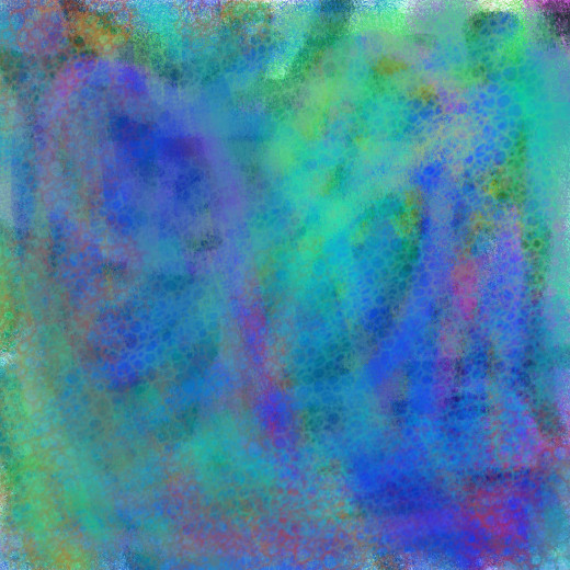an abstract turquoise picture, vaguely resembling a swimming pool or cells under a microscope