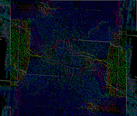 a deep blue piece of computer imagery which might be viewed as a corrupted abstraction of the Antikythera mechanism